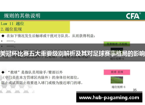 美冠杯比赛五大重要级别解析及其对足球赛事格局的影响 美冠杯比赛五大重要级别解析及其对足球赛事格局的影响